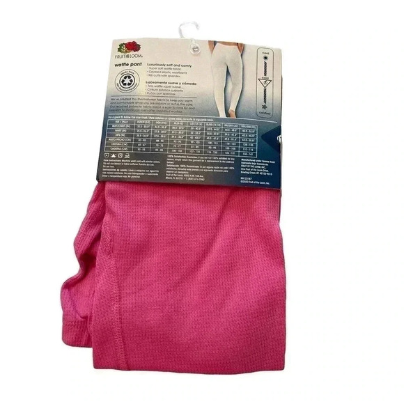 Fruit Of The Loom Womens Pants XS (0-2) Beyond Soft Pink Waffle Polyester/Cotton - Picture 2 of 3